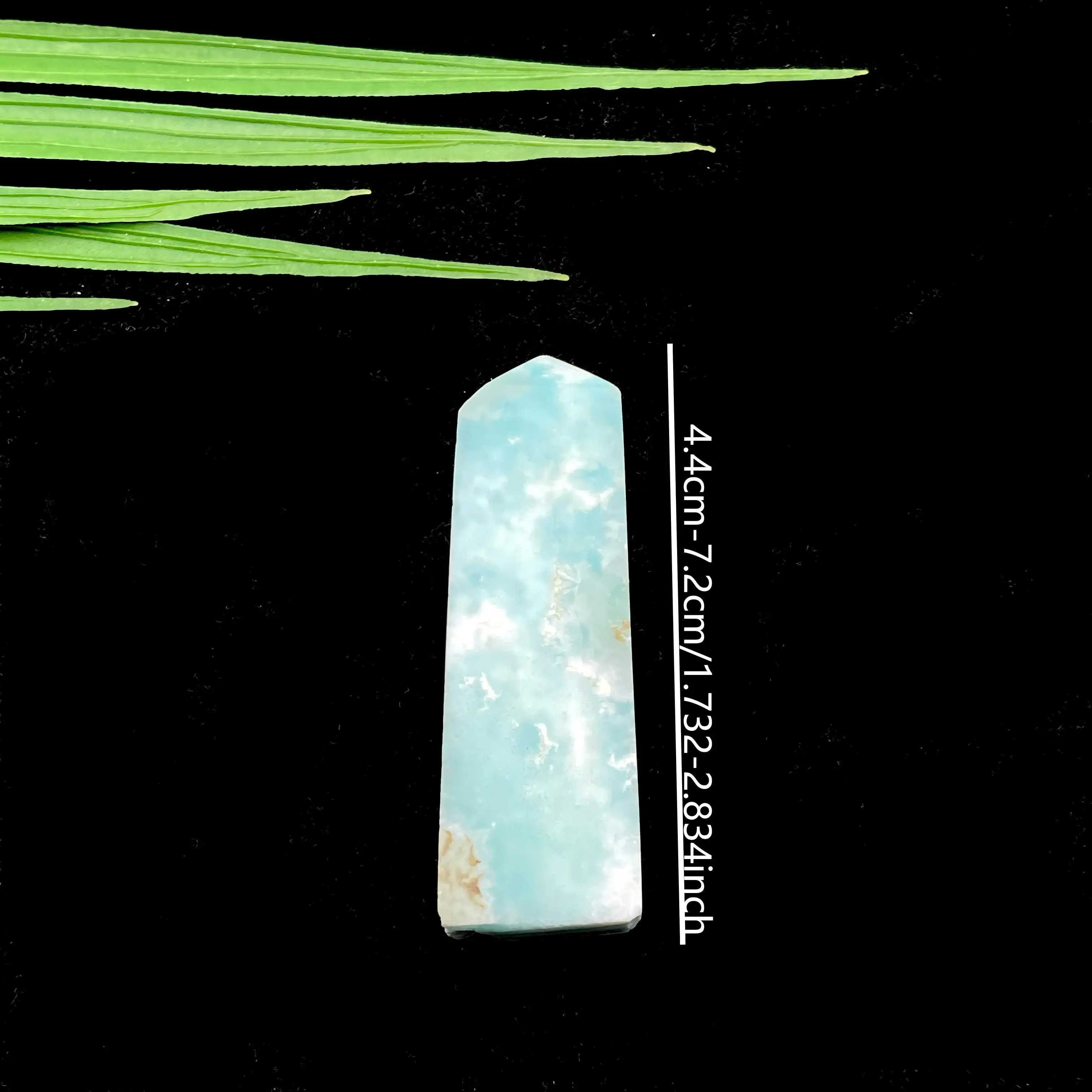 Natural Blue Hemimorphite Magic Point Crystal Wand Polished Carribean Calcite Crystal Column Ornament Healing Quartz Decor Gifts