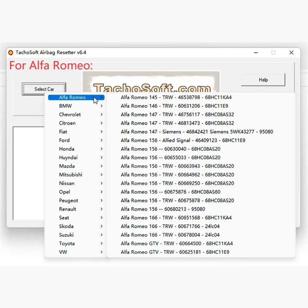 Tachosoft Airbag Resetter V6.4 Newest Deleting Crashdata Software From ECU Dumps with 450 Airbag ECU Models Eprom Mcu Cars