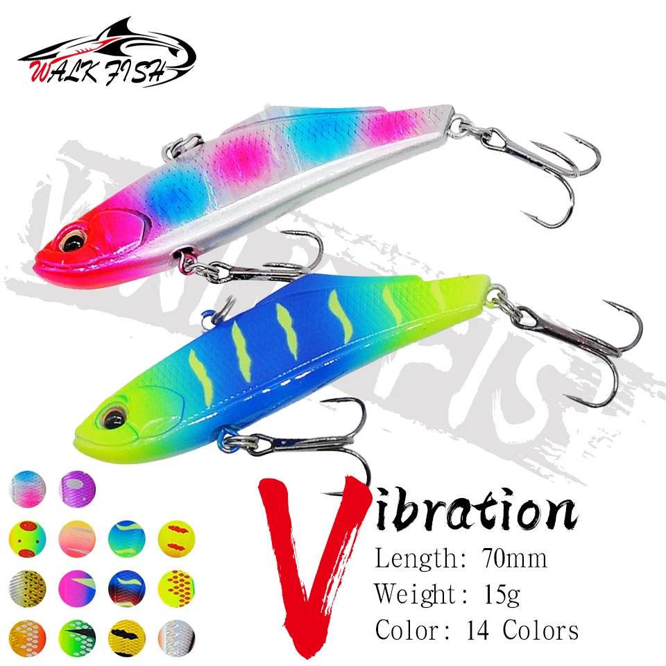 WALK FISH 1PCS 70mm 15g Vibrierende 3D Augen Swimbait Kunststoff Fisch Langstrecken Köder Harten köder Bionic Künstliche Köder Angelgerät