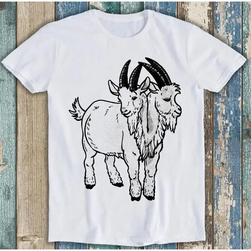 Two Headed Goat Weird Unusual Oddities Freak Show Funny T Shirt M1605