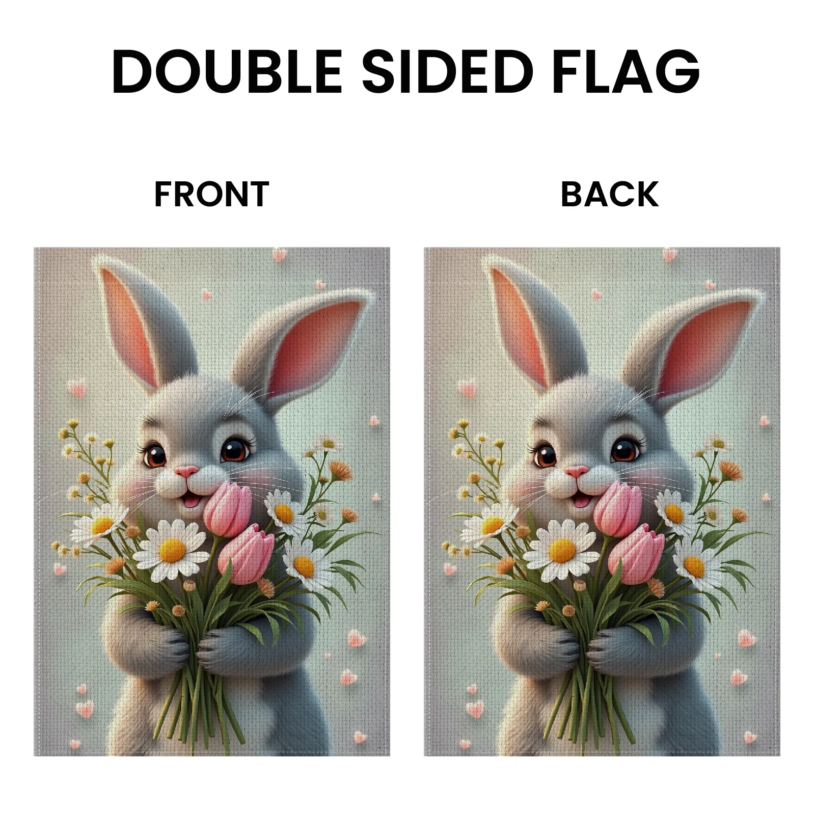 Garden Flag Daisy Accent Rabbit Floral Banner Outdoor Yard Flag Sweet Warm  Porch Garden Banner For Spring Garden Decor Lawn