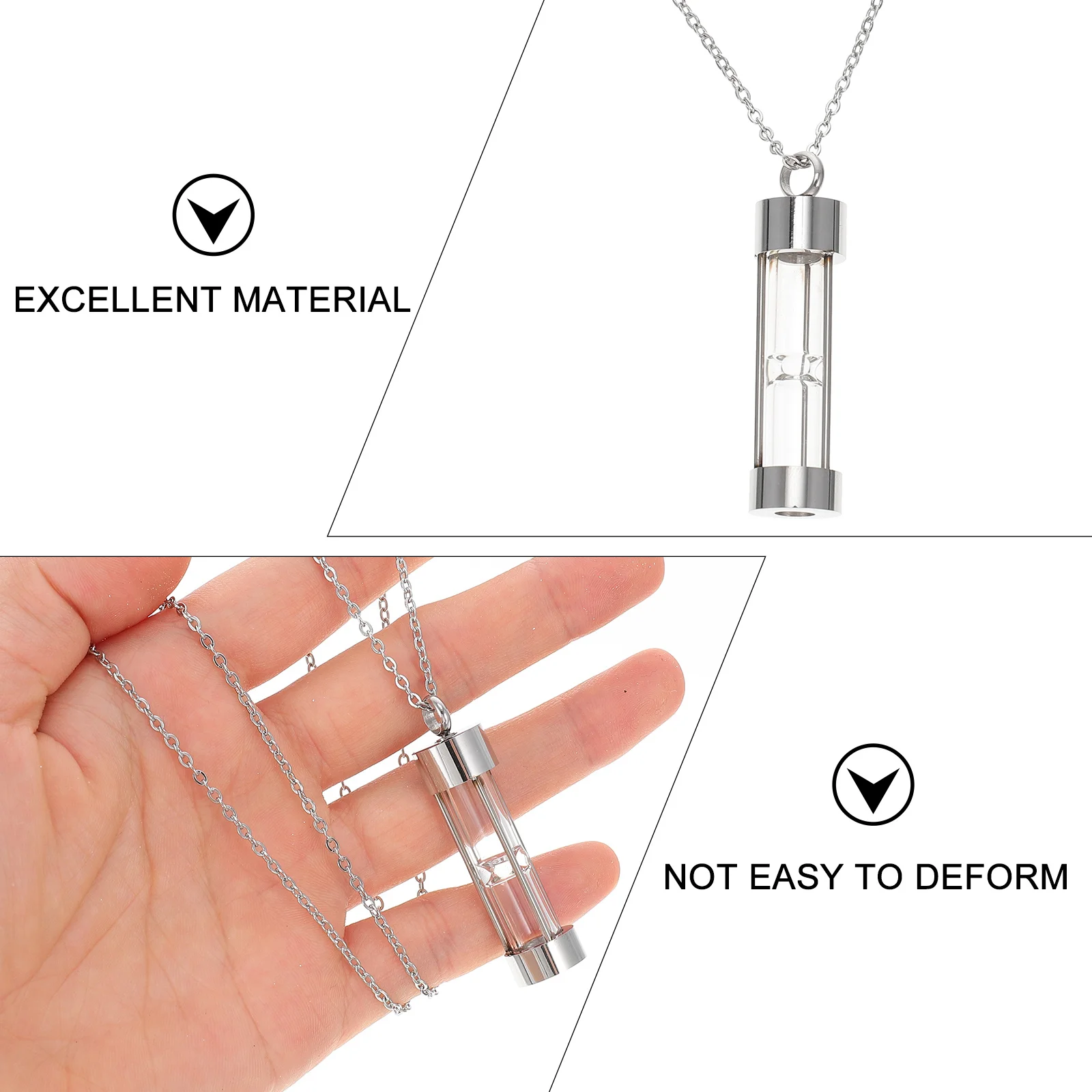

Urn Necklace Pet Ash Pendant Sand Clock Necklace Cremation Jewelry Memorial Keepsake Pendant Stainless Steel Urn Neck Decor