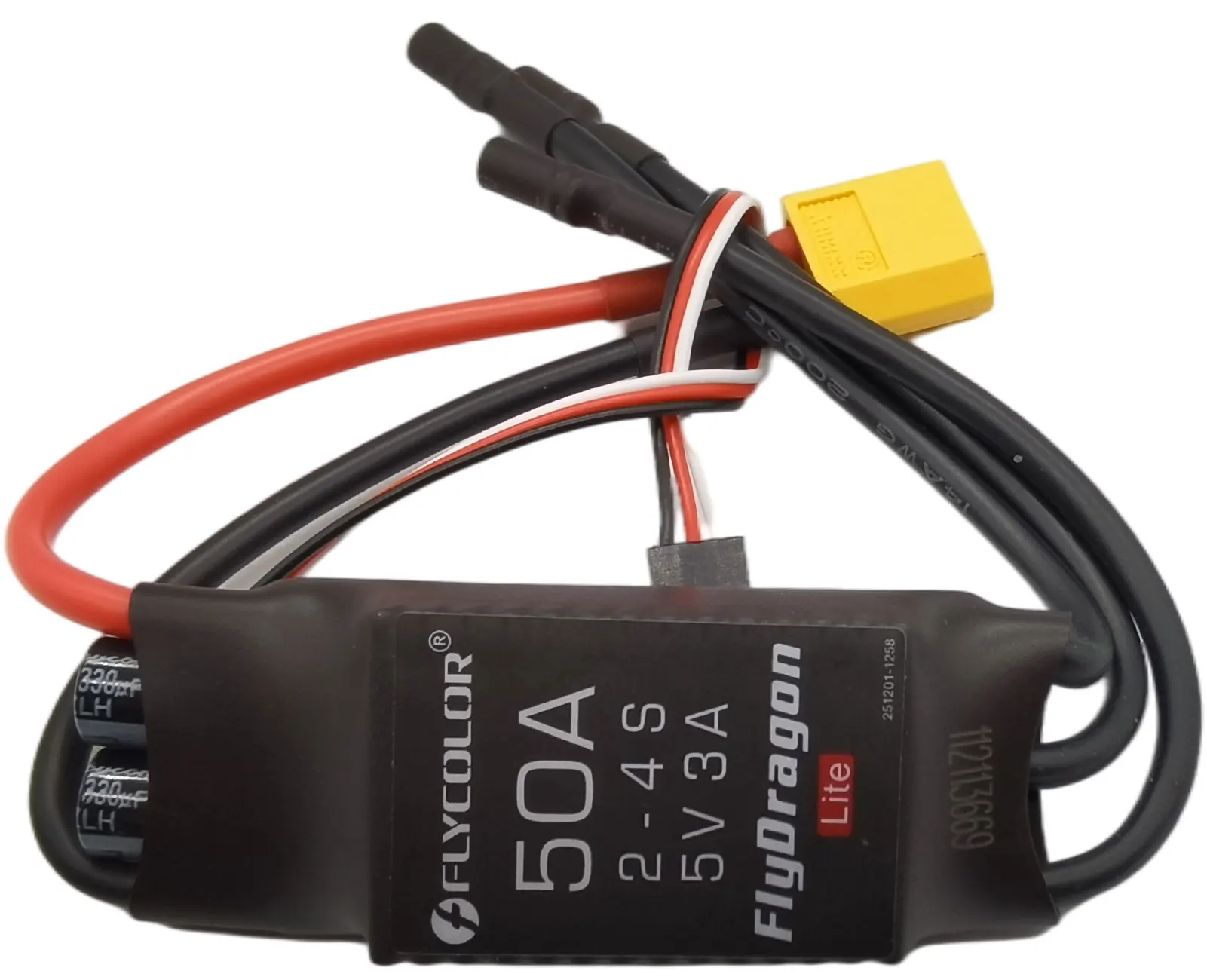 

FLYCOLOR 50A Electric Speed Controller 5v 3A BEC for RC dro ne Airplane Brushless Motors Model air craft 2-4S Made Durable Plast