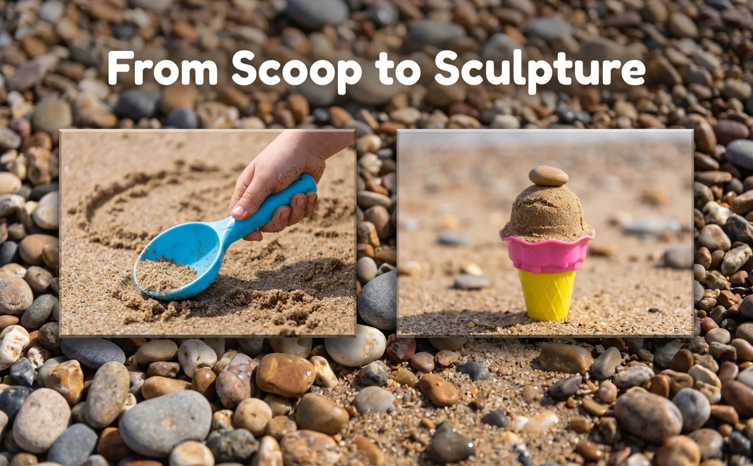 Kids Beach Accessories Ice Cream Sand Toys for Toddlers 1-3 Mold Model Cone Scoop Molds