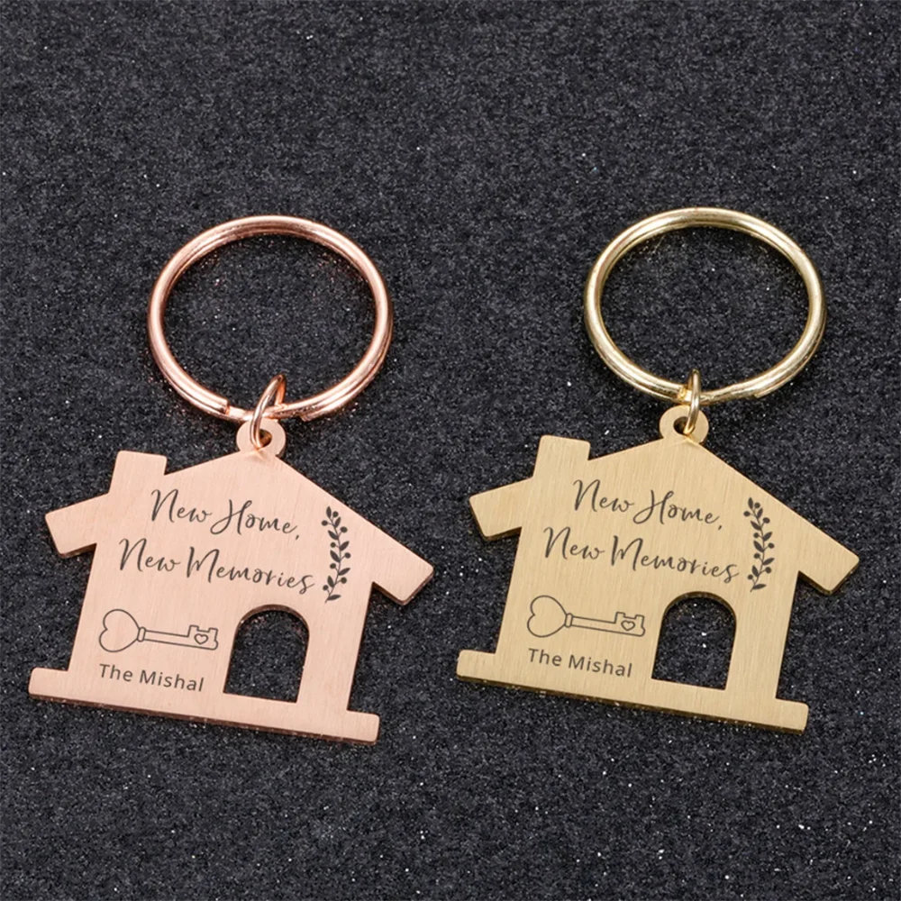 Personalized and Customized Stainless SteelKeychain, Couple Keychain, new Home, new Memories, New House Gifts