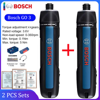 2PCS Bosch GO 3 Cordless Electric Screwdriver 360rpm 5Nm 8 Gear Torque Adjustment Bosch 3rd Gen Screwdriver With Screw-bits Box