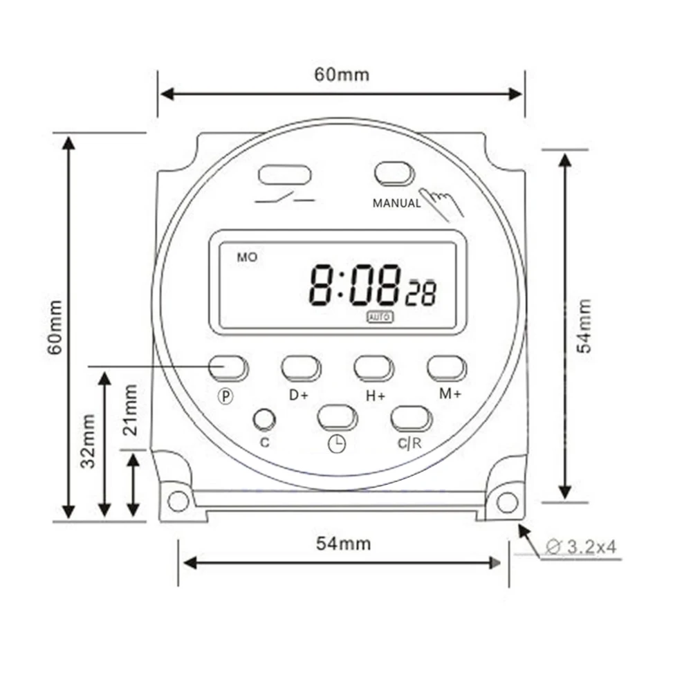

12 В ЖК-цифровой микрокомпьютер, таймер, переключатель для крепления на панели, программируемый еженедельный контроллер автоматического включения и выключения для освещения бытовой техники