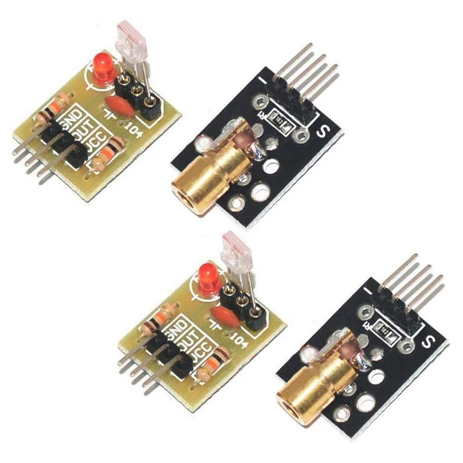 Laser Sensor Module Non-Modulator Tube Laser Receiver Module with KY-008 650nm Laser Transmitter Module for AVR