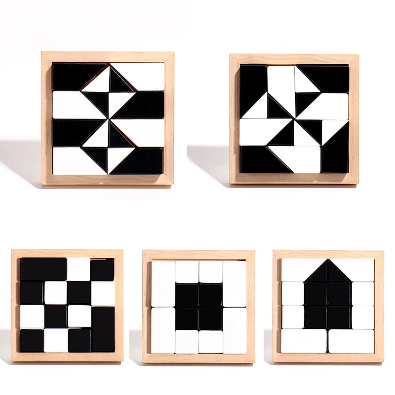 Montessori Geometrische Form Puzzles Bausteine Holz 3D Puzzle Kinder Pädagogisches Logisches Denken Ausbildung Spiel Geschenke