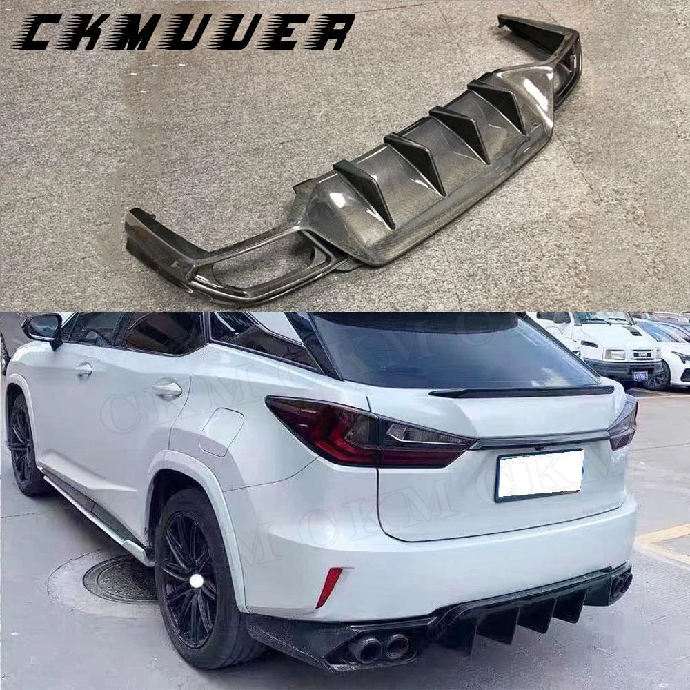 

Накладки-диффузоры на задний бампер из карбона CKMUUER для Lexus RX300 RX450H 2016-2018, FRP, грунтованные