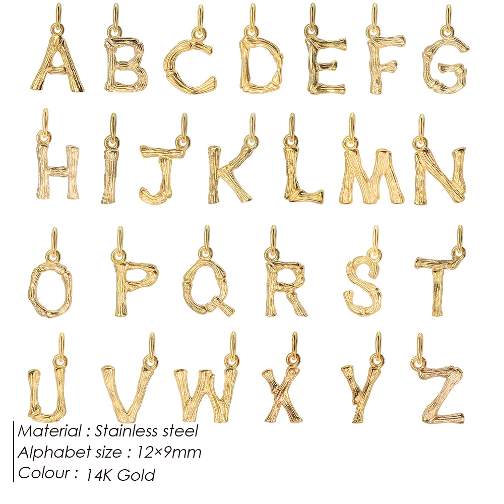 eManco Initial Charms 26 English Alphabet Letter Charm Pendants For Women Man DIY Necklace Bracelet Jewelry Making A-Z