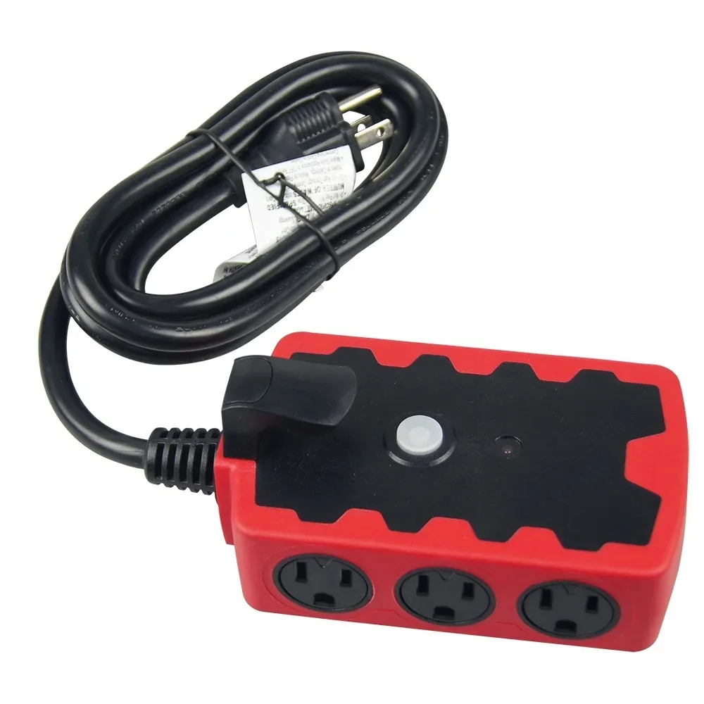 

Outdoor 6-Outlet 6ft Extension Cord Hub, Red/Black
