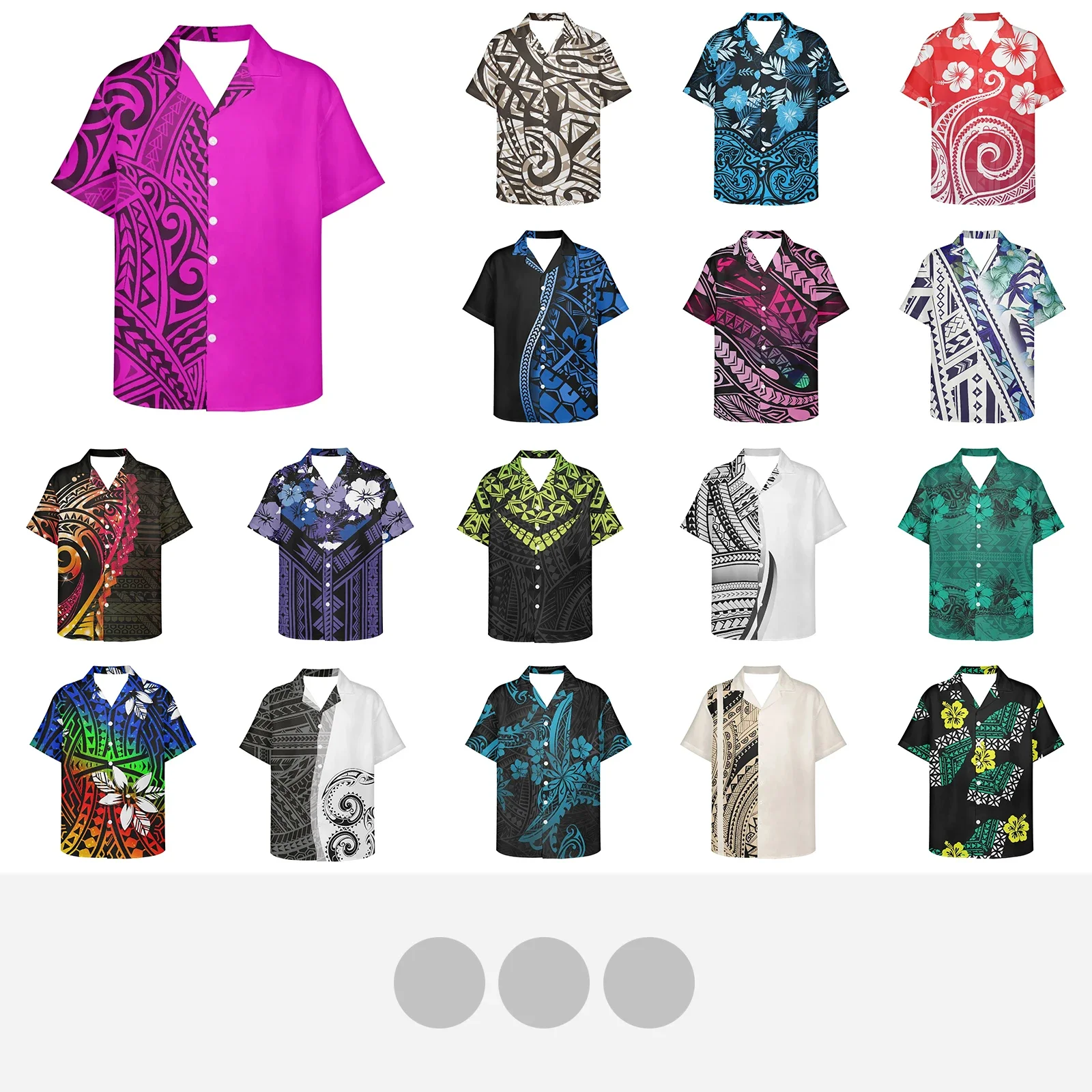 

Polynesian Tribal Samoan Totem Tattoo Samoa Prints Shirts For Men 3d Hawaiian Shirt Beach Short Sleeve Fashion Tops Tee Blouse