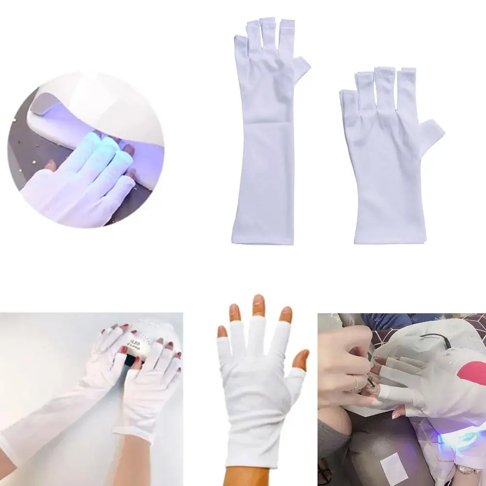 1 Paar Anti Nagels Uv Bescherming Ventileren Handschoenen Led Handschoen Nagel Stralingsbestendige Manicure Zonnebrandcrème Gereedschapslamp Droger Z9m4