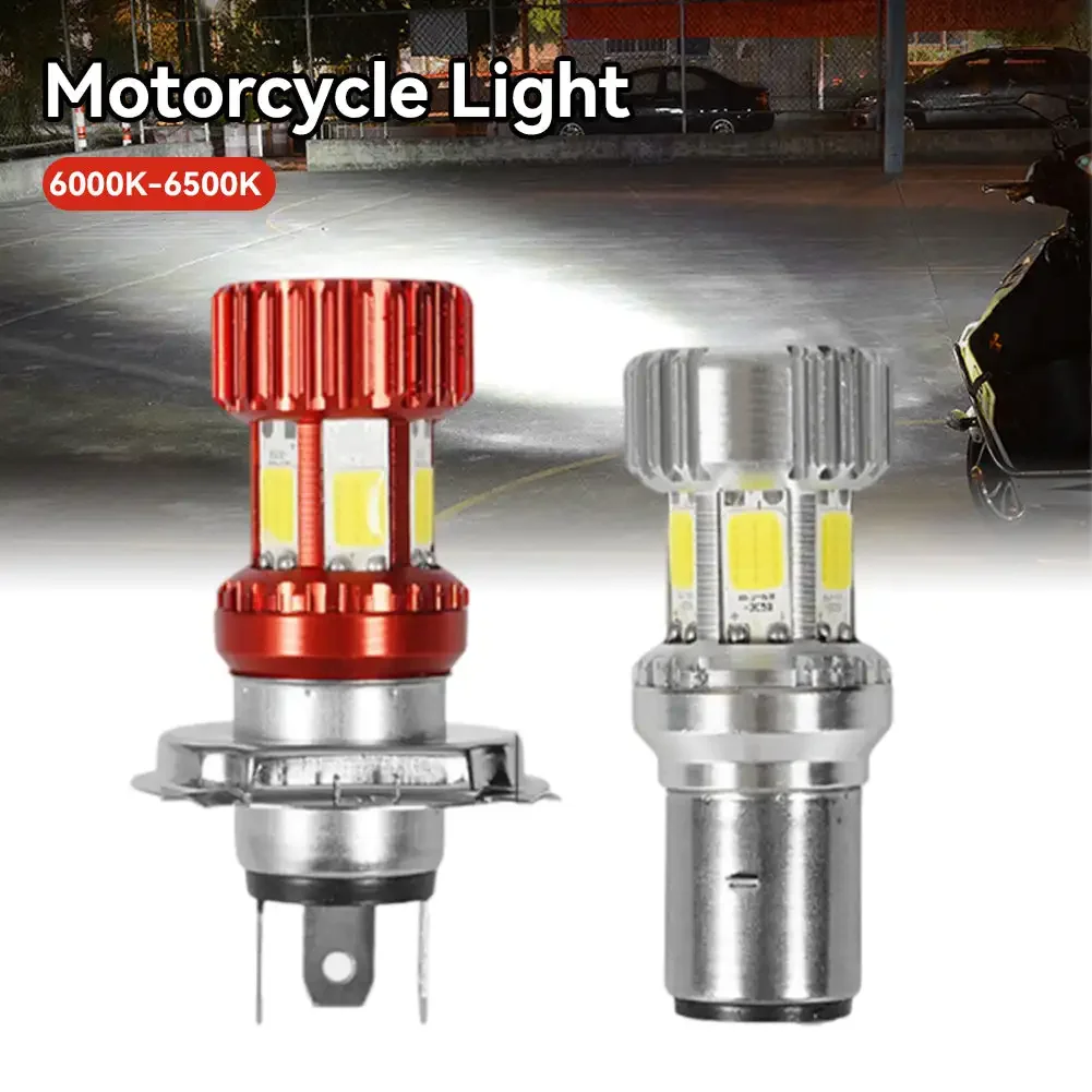 Motorcycle Light Super Bright Lamp Bulbs Motor H4 BA20D LED Headlight Bulb Scooter Motorbike DRL Lights Aluminium Alloy