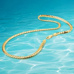 Fashion Jewelry Men Chain 925 Solid sterling Silver Men's Necklace Men's Gold Chain Lobster Clasp Wide 6MM Golden Necklace