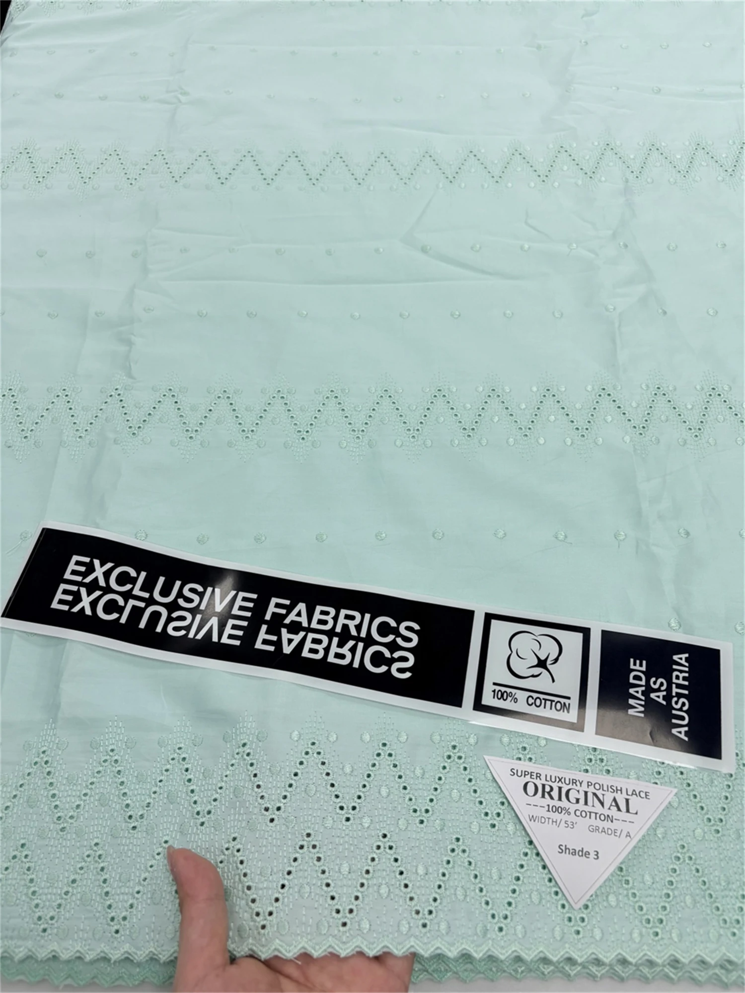 

Pure Color 100% Cotton Lace African Men Fabric High Quality Swiss Voile Polish Lace Cotton Fabrics For Women Men Laces Materials