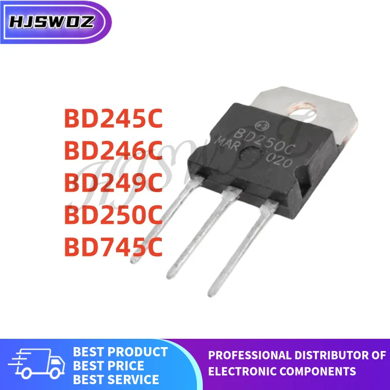 5 unids/lote BD245C BD246C BD249C BD250C BD745C TO-3P BD245 BD246 BD249 BD250 BD745 Transistor nuevo