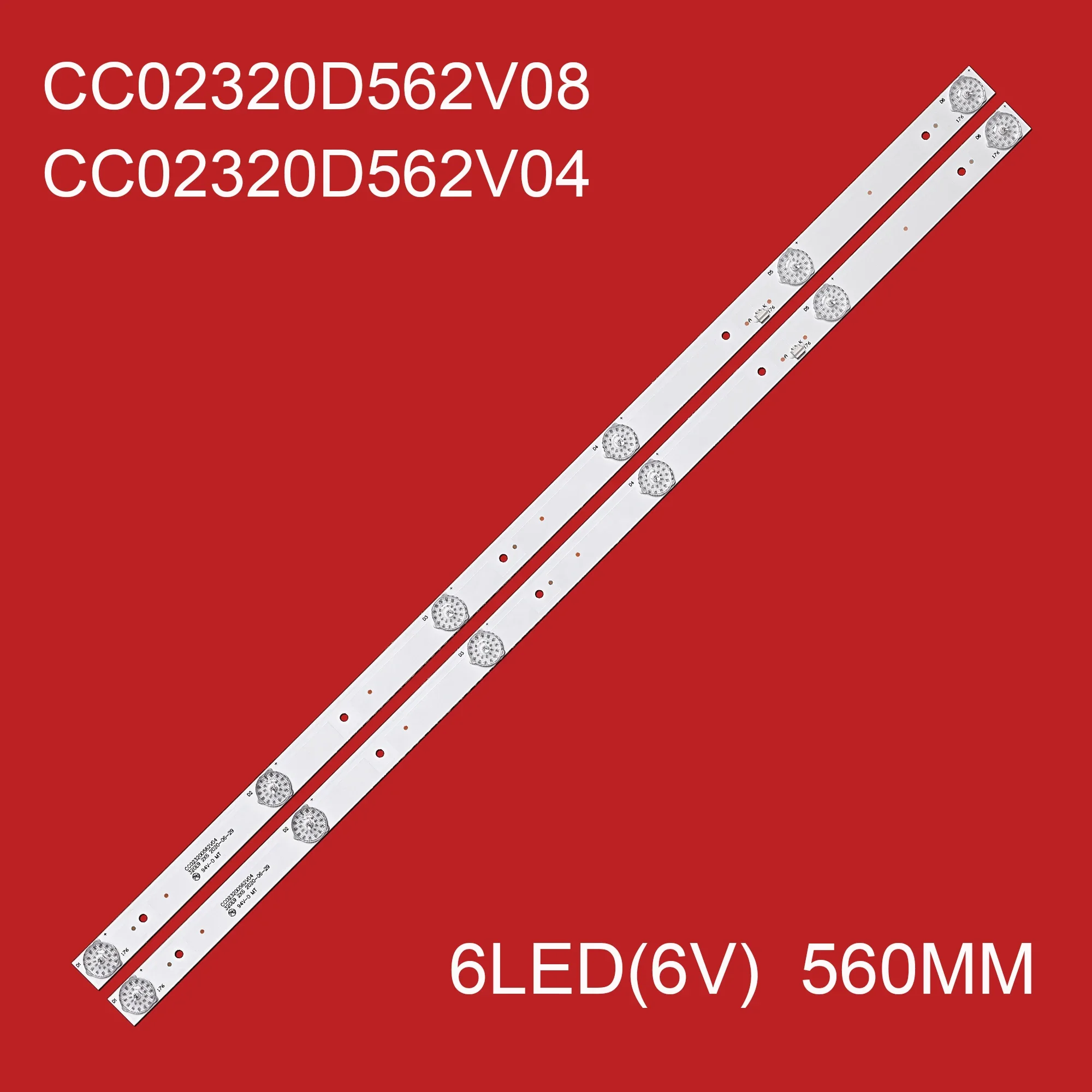 NVT-32H103W TV's LED Backlight Strips CC02320D562V08 320L(320E9) 2X6 6S1P 1210 Bands Ruler CC02320D562V04 32E9 2X6 16/3/18 560mm