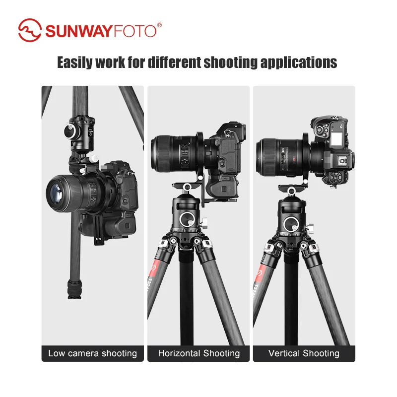 SUNWAYFOTO LS-85 85mm Rotating Collar for Canon Nikon Sony DSLR Camera with Battery Grip, Tripod Mount Ring Lens Support Collar