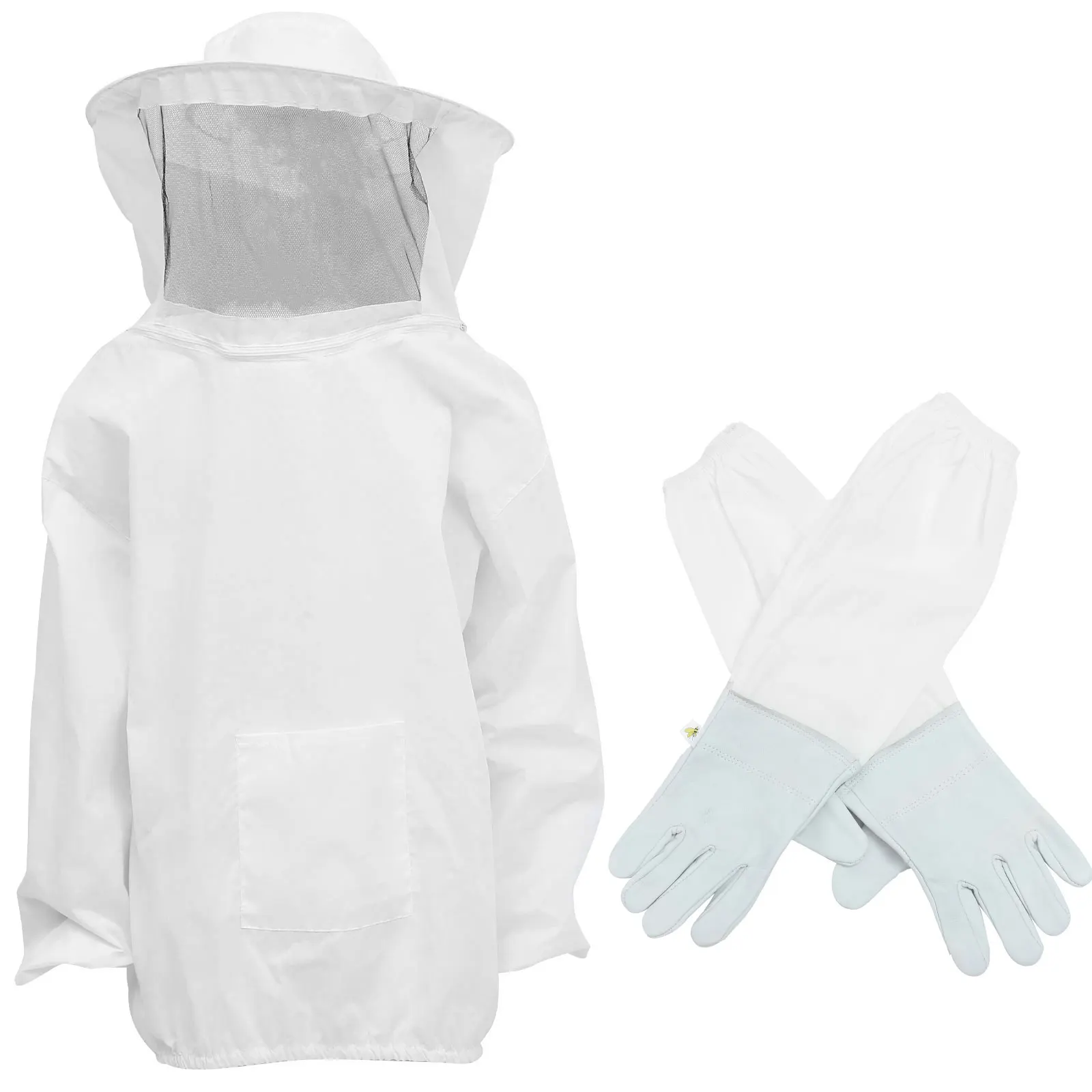 

White Beekeeping Suit 1 Set Breathable Mesh Protective Gloves Hat Work Clothes Polyester Suede Bee Keeper Costumes Adult