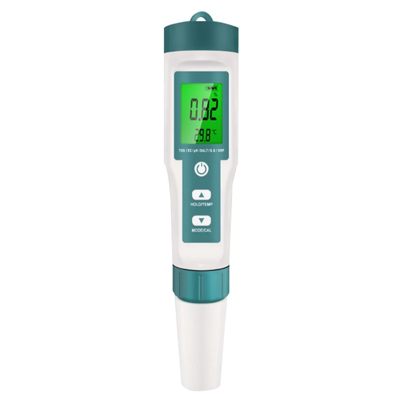 Water Quality Tester PH/ORP/EC/TEMP/SALT/S.G/TDS LCD Backlight Test Pen Multifunctional Analysis Instrument