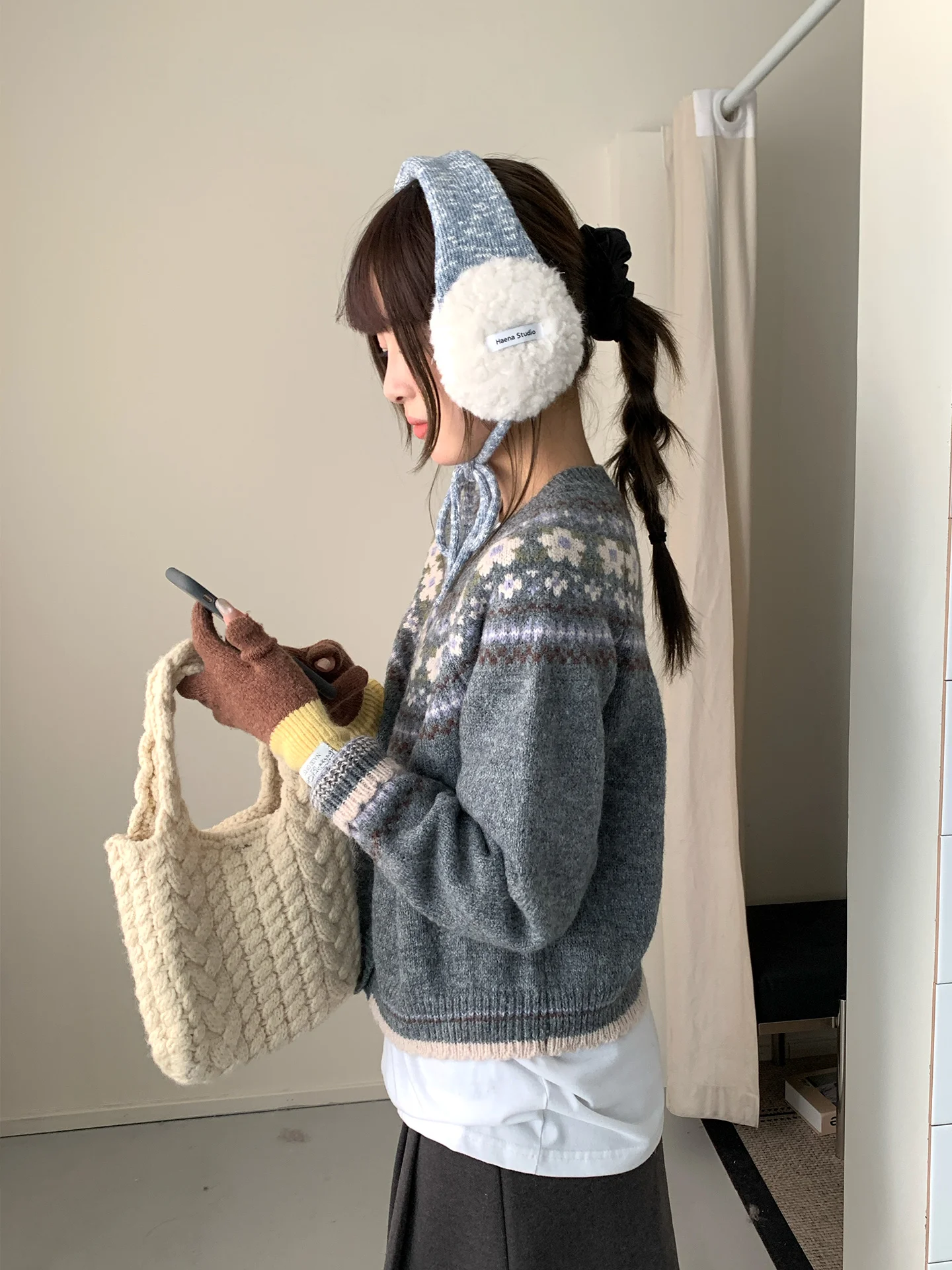 Cute Sweet School Style Simple Earmuffs For Women Outdoor Headphone-Style Versatile Personalized Earmuffs For Winter