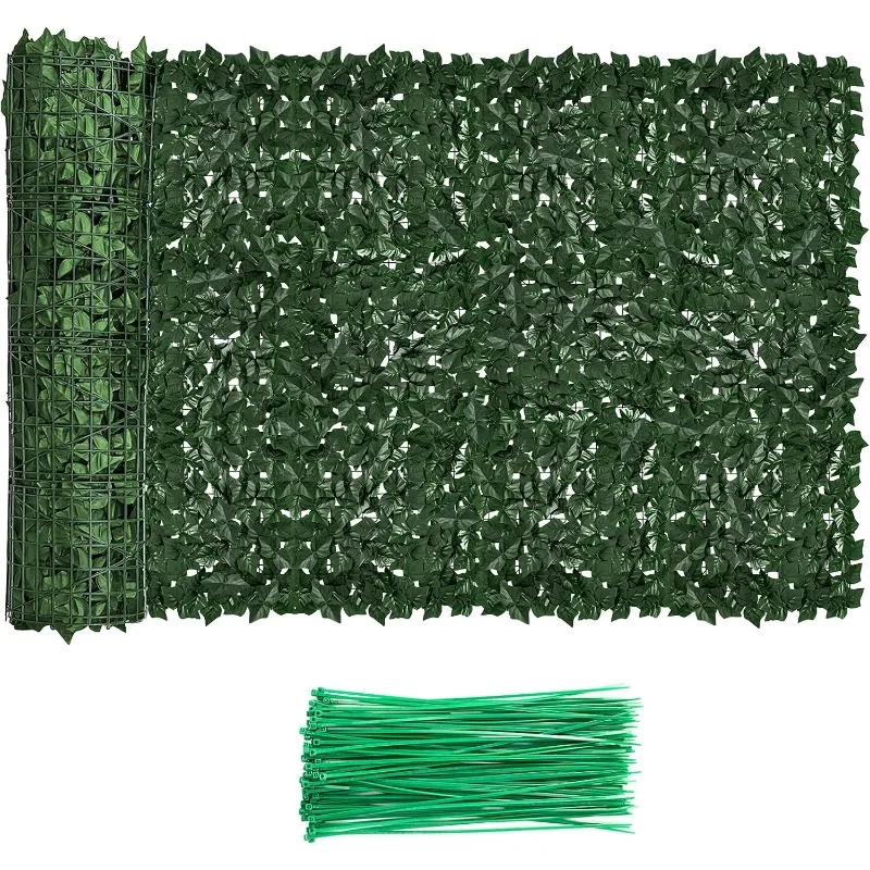 

Fence Privacy Screen Outdoor Expandable Artificial Greenery Roll Fake Hedge Wall Patio Green Plastic Leaf Plant Vine Grass