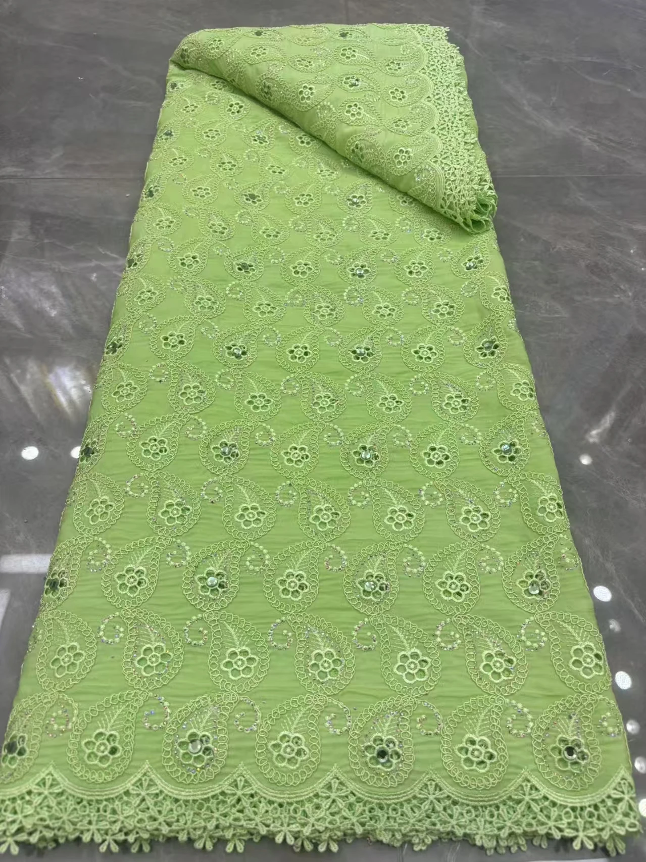 

African Chiffon Beaded Lace Fabric 2025 High Quality Nigerian Stones Lace Fabric Groom Chiffon French Bride Wedding Dress