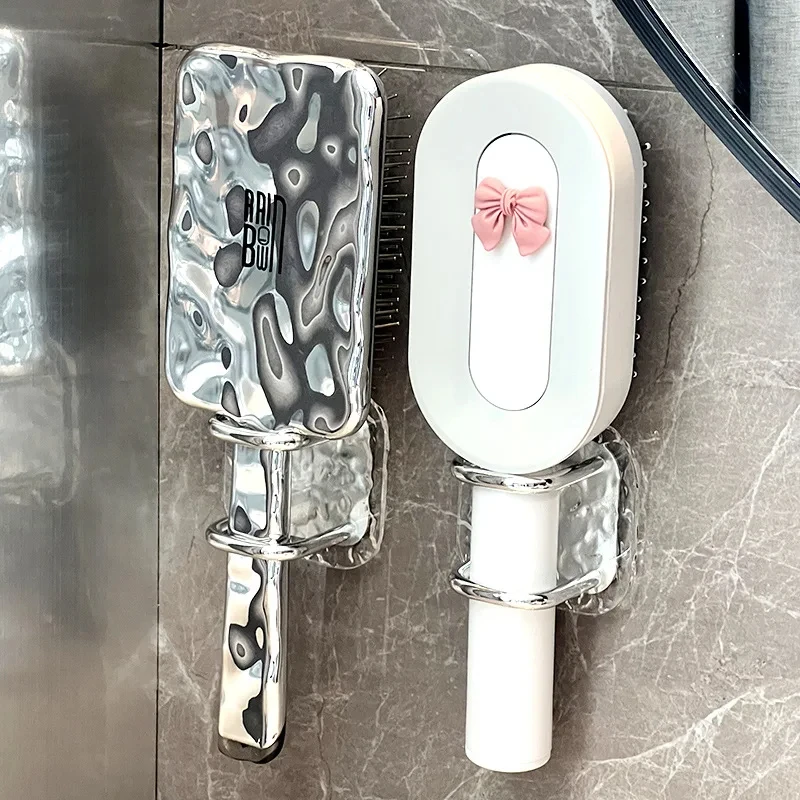アクリルコームホルダー,壁掛け収納ラック,ヘアクリップオーガナイザー,エアクッション,クリエイティブコームホルダー,バスルーム