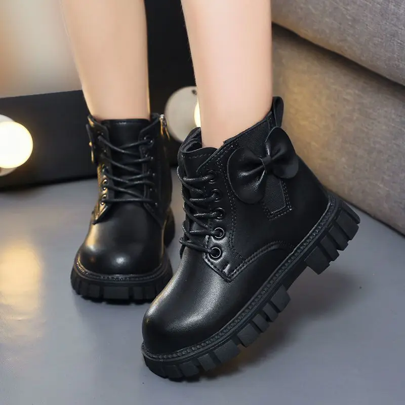 

2026 New Girls Trendy Princess Ankle Boots for Spring Autumn British Style Anti Slip Children's Fashion Boots