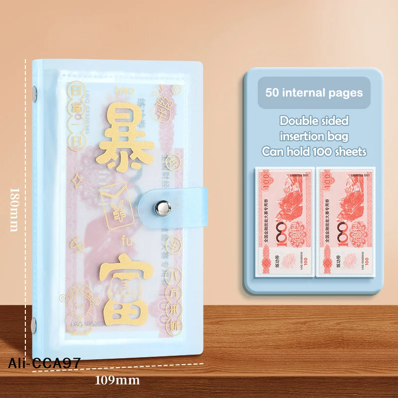 【A】新登場！100封筒貯金チャレンジノートブック、貯金バインダー、再利用可能なノートブック、携帯用予算管理貯金チャレンジブック