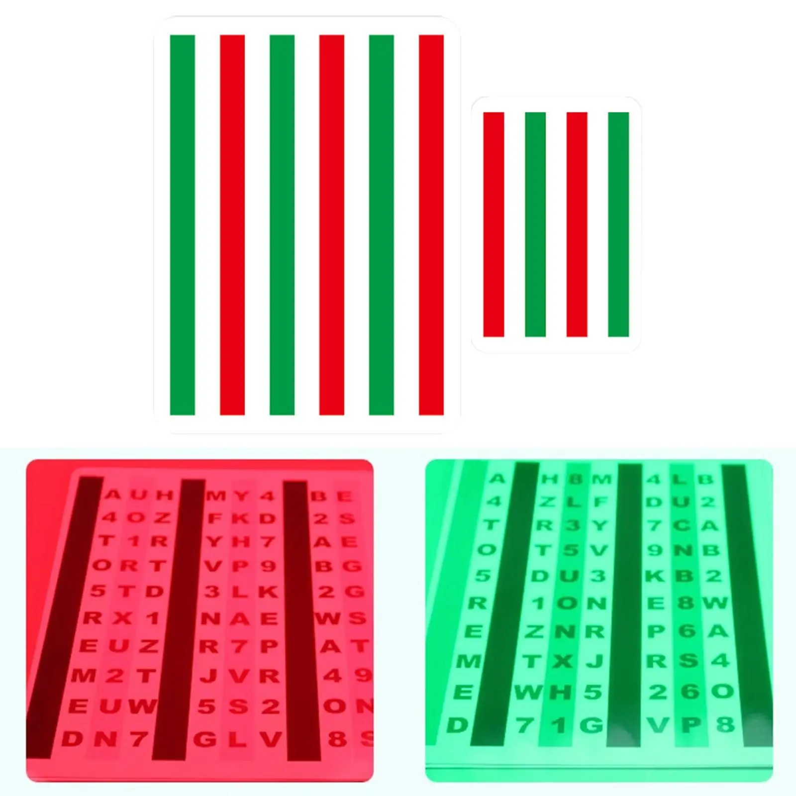 2 Pieces Red Green Reading Card Sturdy Multipurpose for School Home Kids