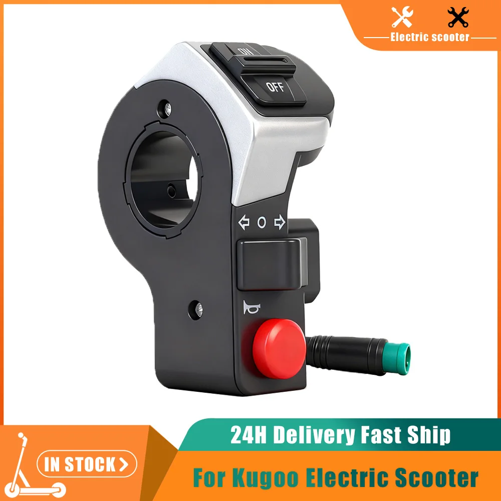 

Turn Switch Button 3 in 1 Light Horn Electric Scooter Head Light Switch for Kugoo M4 Pro Scooter Switch Waterproof Turn Signals