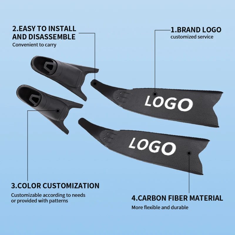ET Carbon Fiber Professional Adult Use Free Diving Scuba Diving Training Long Blade Flipper Full Foot Pocket Soft Swimming Fins