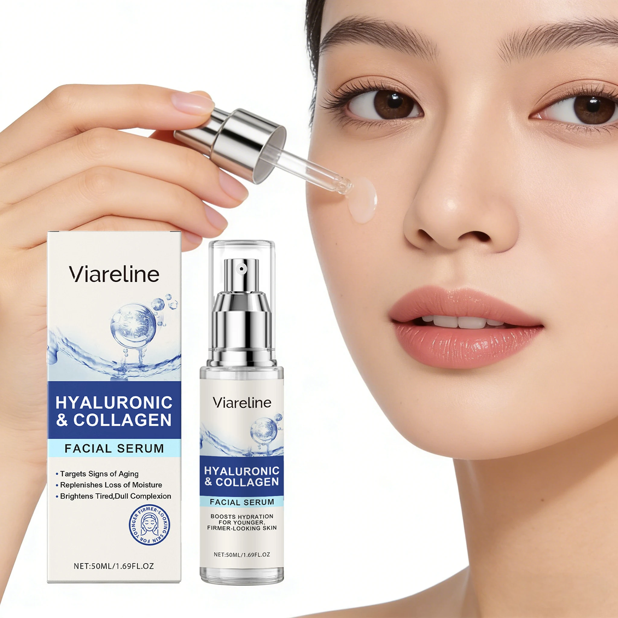 

Сыворотка для лица с гиалуроновой кислотой, 50 мл: улучшение сияния, улучшение текстуры кожи, повышение эластичности, смягчение и увлажнение