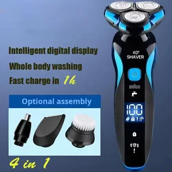 Electric Shaver 4D For Men Electric Hair Clipper USB Rechargeable Professional Hair Trimmer Hair Cutter Wet-Dry Use