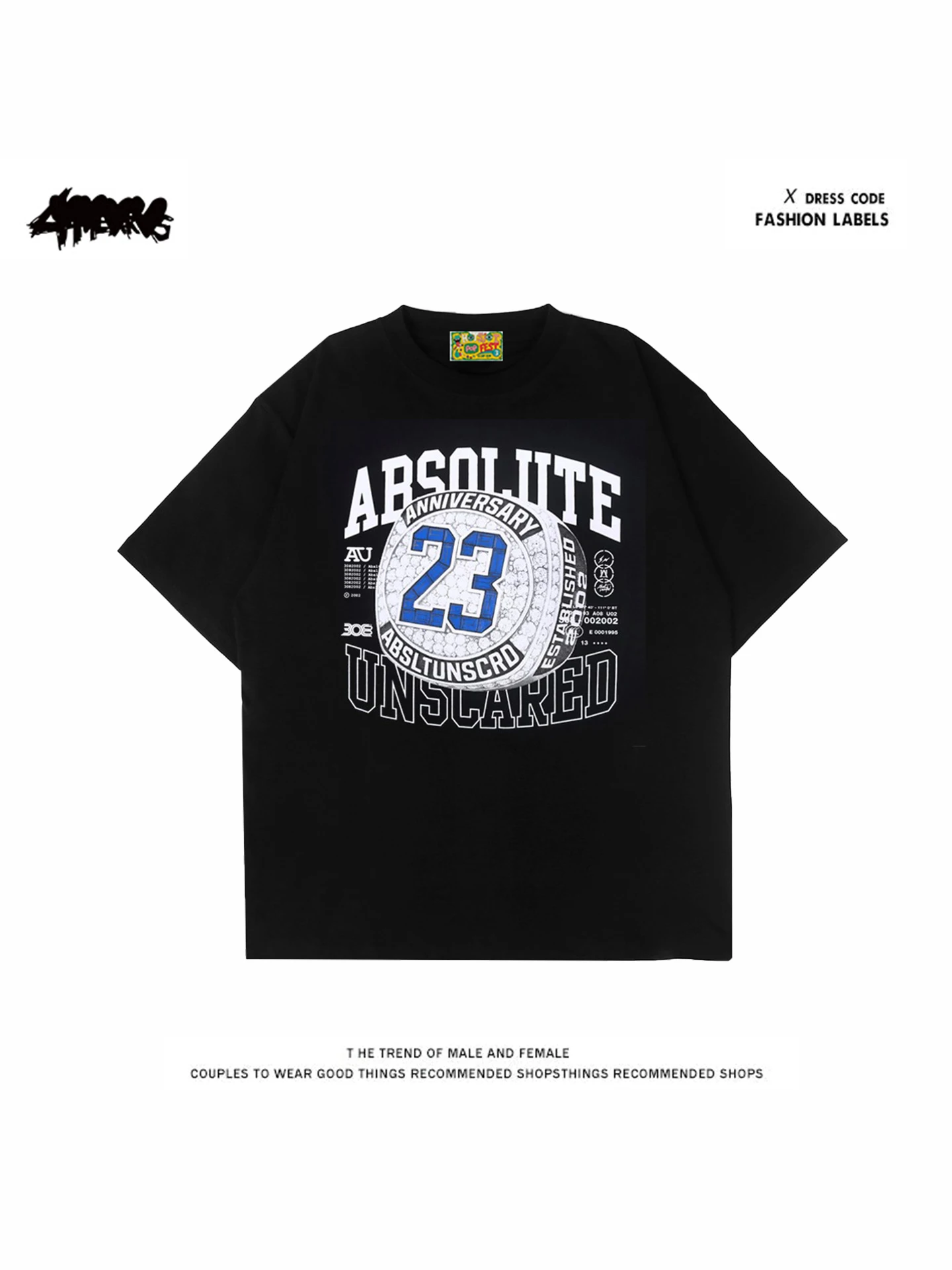 

Heavyweight Pure Cotton ort Sve T-irt 23rd American Retro Ameika Khaki 260g Casual Sle ex Summer Top