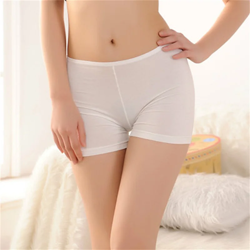 Women Soft Cotton Seamless Safety Short Pants Summer Under Skirt Shorts Ice Silk Breathable Short Tights Underwear