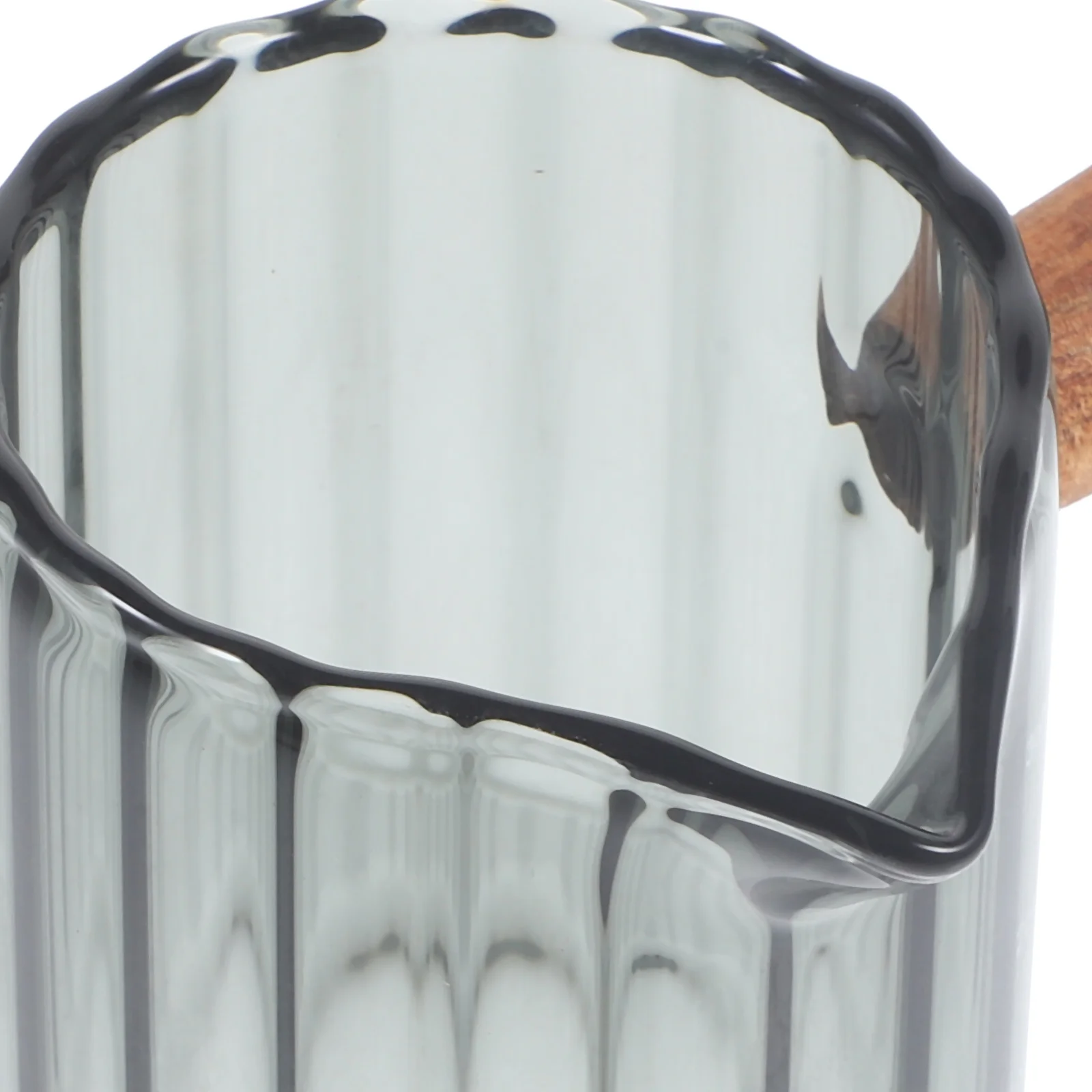 

Wood Handle Milk Cup Espresso Measuring Cup Glass Pitcher 90Ml Anti-Scalding Transparent Coffee Cream Sauce Household Kitchen