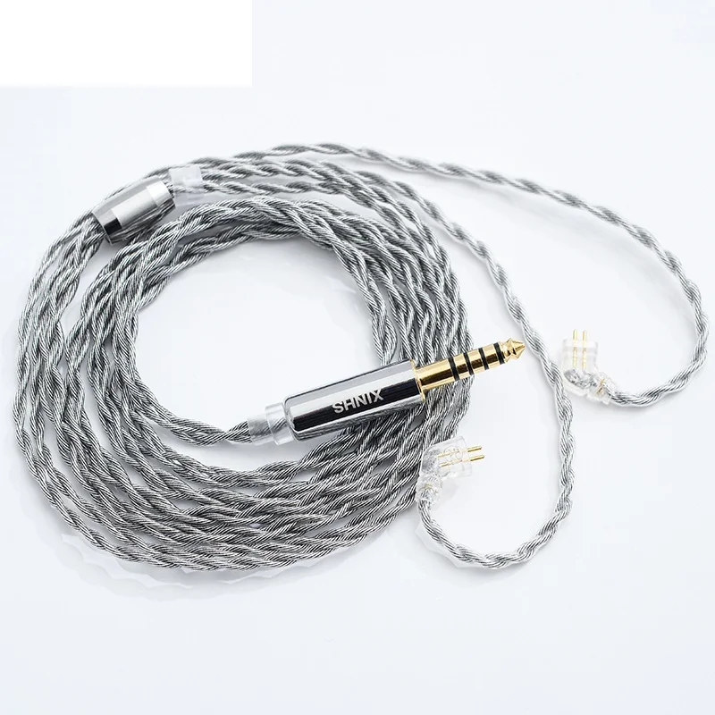 

New 4 Cores Graphene Alloy Silver Plated Wire MMCX 0.78mm 2 Pin Replacement Headphones Cable Audio Upgrade Cable