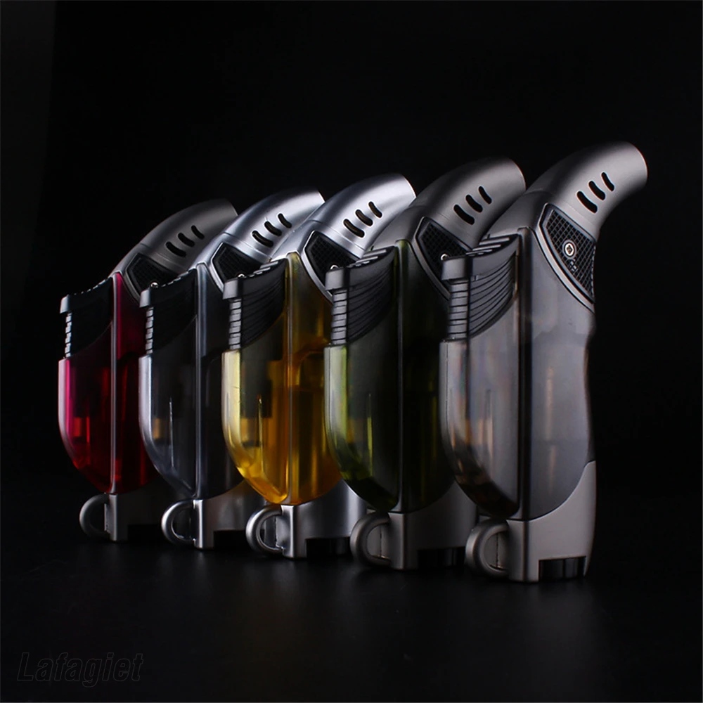 Portable Turbo Jet Flame Lighter Flashlight Butane Windproof Lighter Cooking BBQ Ignition Tools Cigarette Ignition Accessories