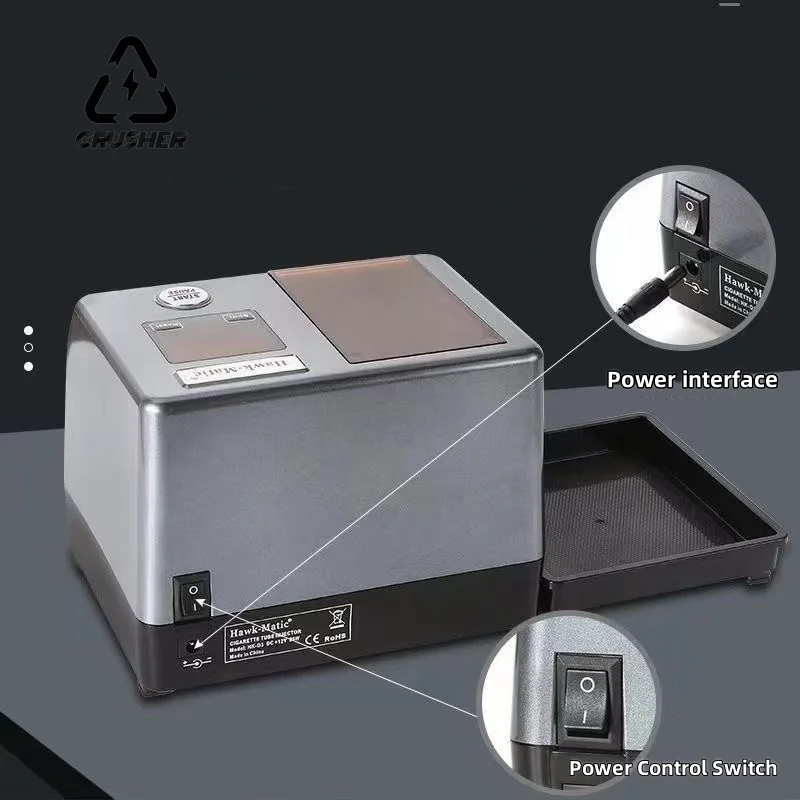 ماكينة لف السجائر الأوتوماتيكية الكهربائية ملء التبغ لـ 6.5/8 مللي متر أنبوب الأسطوانة صانع السجائر أدوات التدخين الأصلية HK3 +