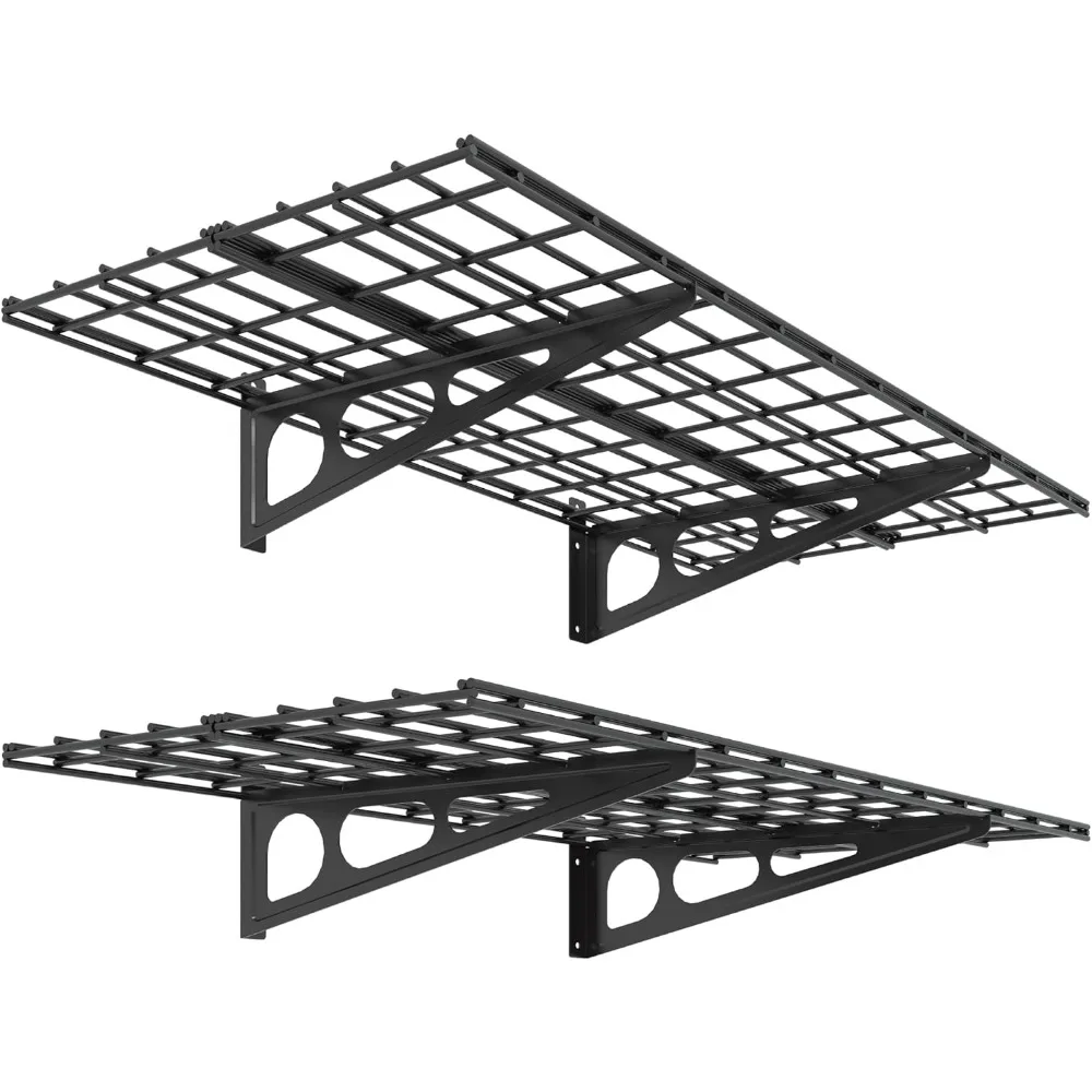 

Wall Mounted Floating Shelf 2x4ft Garage Storage Rack Black Classic Series Shelves