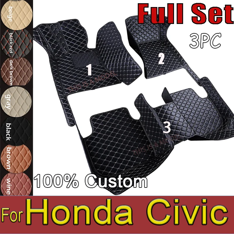 

Car floor mats for Honda Civic 2016 2017 2018 2019 2020 2021 2022 Custom auto foot Pads automobile carpet cover