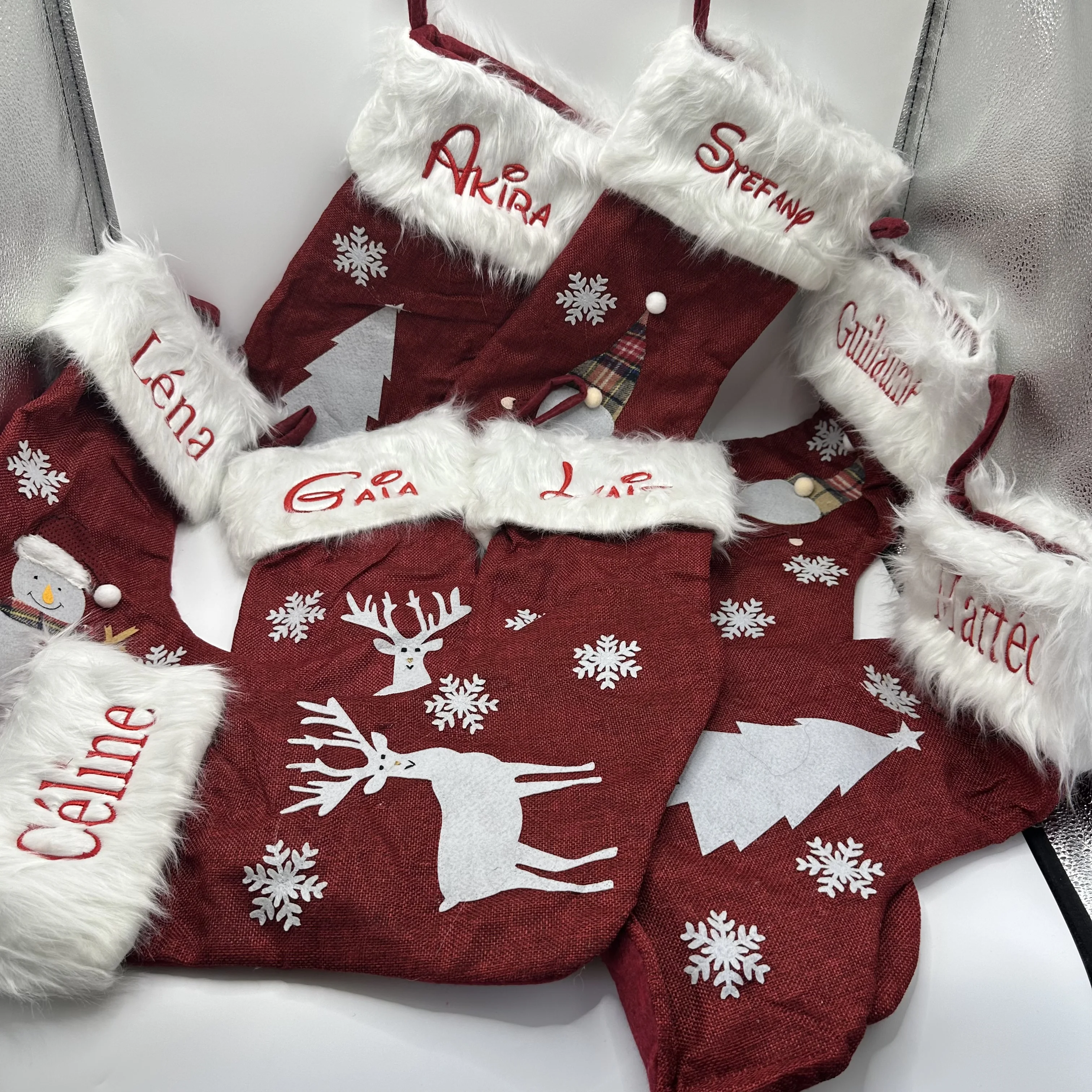 

Personalized Name with Lights Christmas Lighting Customized Name Christmas Socks Children's Holiday Gift Bag