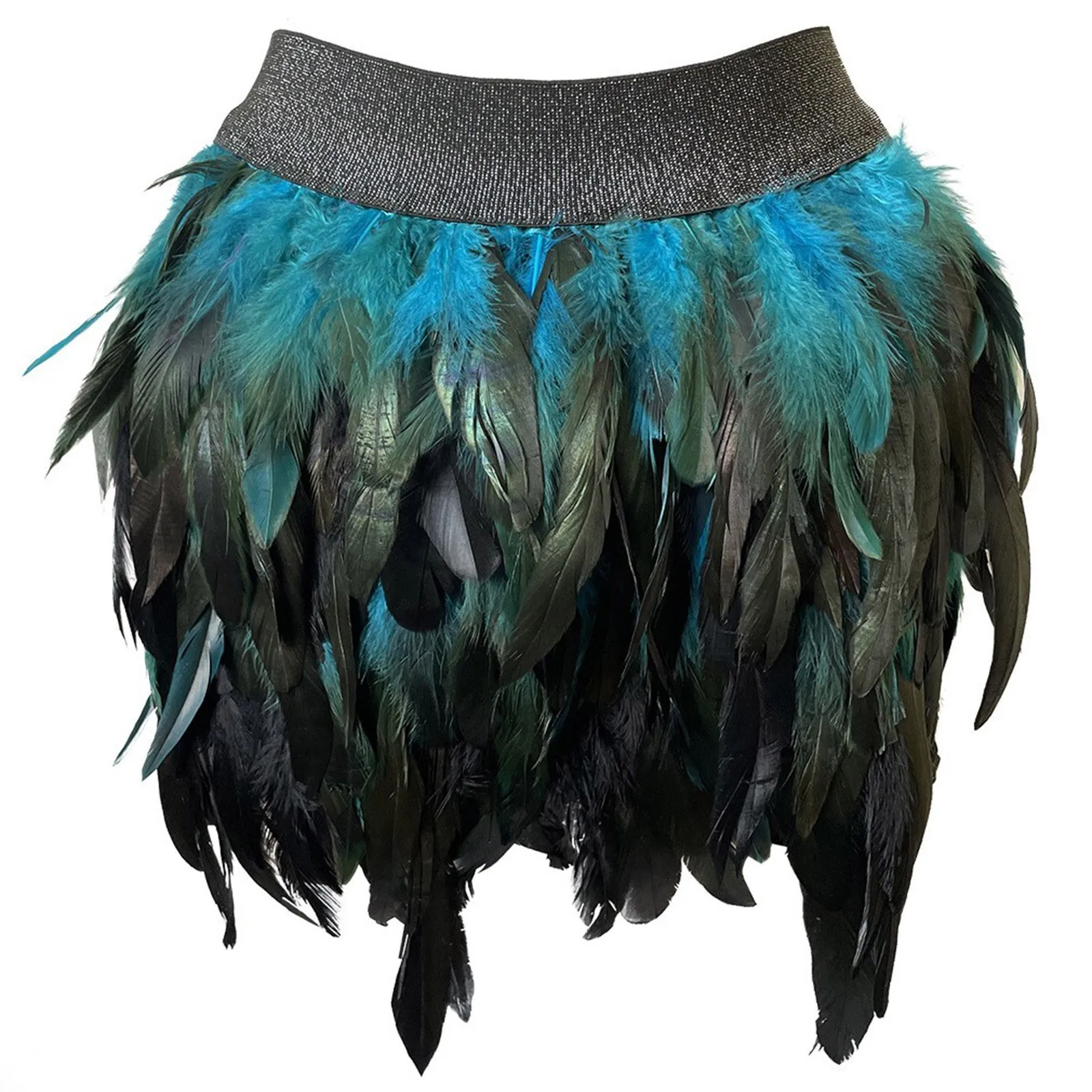 Women'S Skirt Feather MIni Skirt Short Skirt   European And American Stage Performance Clothing Skirt  Carnival  Festival