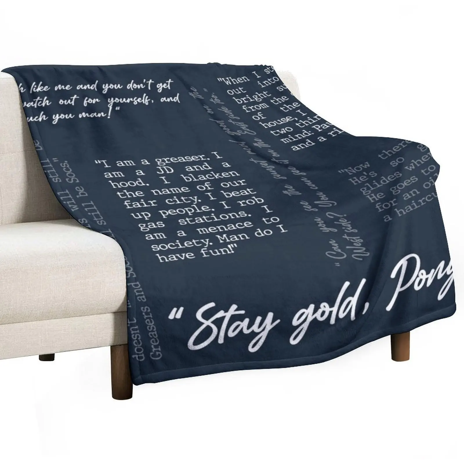 

Outsiders Word Cloud - Stay Gold Ponyboy Throw Blanket Soft Big Weighted wednesday Bed linens Blankets