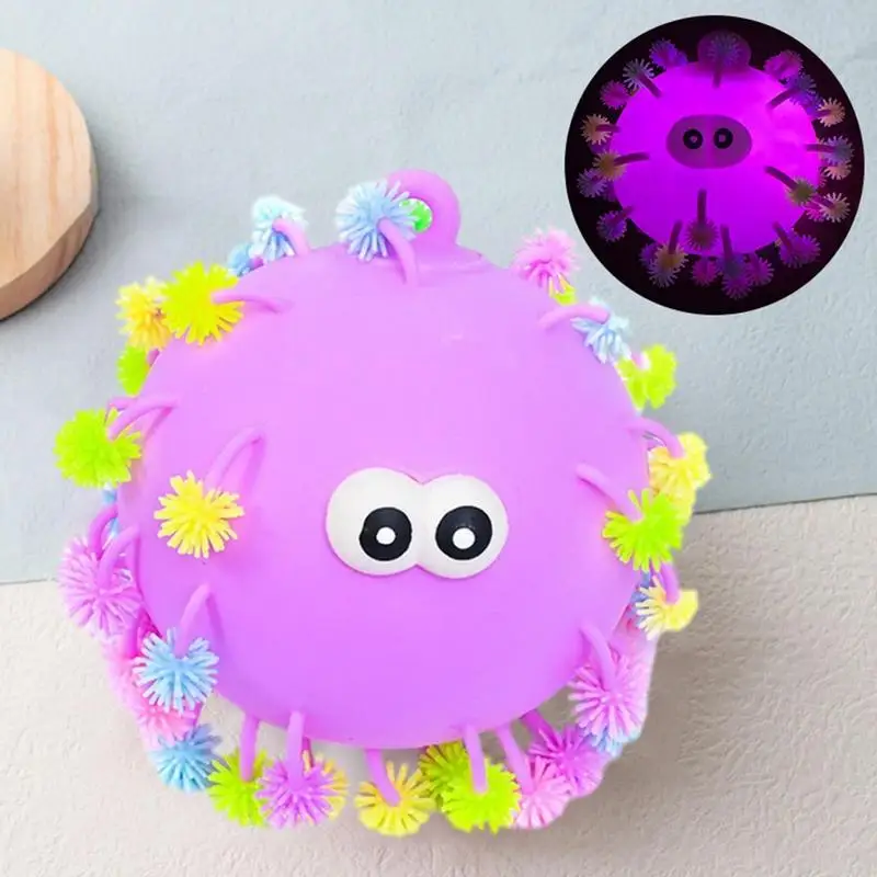 Glowing Puffer Balls Outdoor Handheld Rubber Flash Ball Creative Cool Ball Toy Safe Multifunctional Luminous Toy Ball For