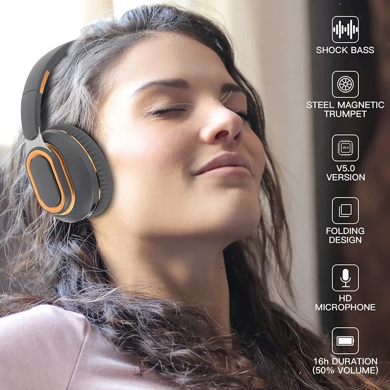 H7 Pro max Wireless Headsets Bluetooth Headphone Stereo Sound Great Bass Music Game Sport Earphone Foldable Support TF Earpieces